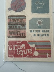Making Memories Moxie Fab Stickers Self Adhesive Fabric Romance 5PC Scrapbooking