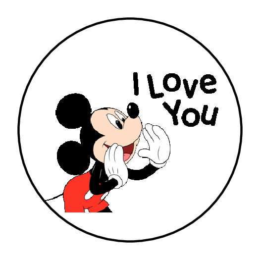 30 MICKEY MOUSE I LOVE YOU STICKERS ENVELOPE SEALS LABELS 1.5″ ROUND CUSTOM