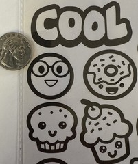 READY TO COLOR Stickers(18pc) Food•Cherries•Ice Cream•Faces •Cupcake•Card Making