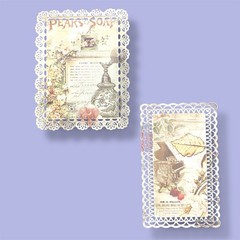 6pc Lace Collage Frames – Vintage Floral Ephemera for Scrapbook & Junk Journal
