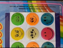 Vtg Imperial Smiley Face Stick On Decos Stickers Funky Ick Stickers 1992