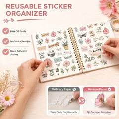 Reusable Sticker Book A5 Album Organizer 50 Sheets Release Paper