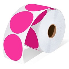 2 Inch Circle Thermal Sticker Labels, 2″ Self-Adhesive Round Thermal Rose Red