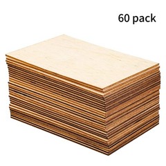 Ruisita 60 Pieces 6 x 4 Inch Rectangle Unfinished Wood Pieces Blank Sharp Cor…