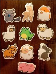 STICKERS UPICK Various Animals Cute Cartoon Vinyl PEEL & STICK