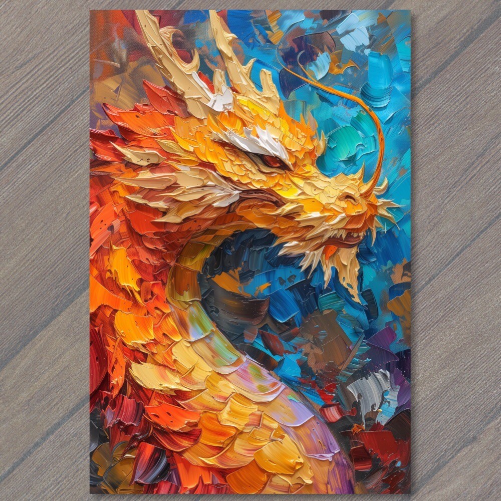 STICKER Dragon Golden Majestic Colorful Bright Vibrant Palette Painting Yellow