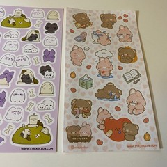 Stickii Club Stickers Set Beverages Ghosts Cute Animals