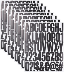 8 Sheets Letter Number Stickers, 2 Inch Vinyl Alphabet Stickers, Self-Adhesive P
