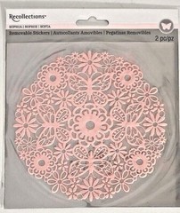 Recollections Sophia Collection PINK 6″ Doilies Removable Stickers – 2 pcs