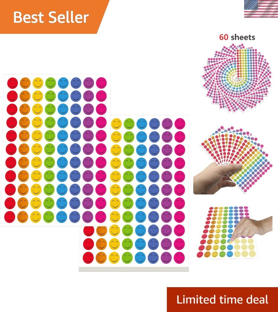 Vibrant Happy Face Stickers Mega Bundle – 5280 PCS for Behavior Incentives