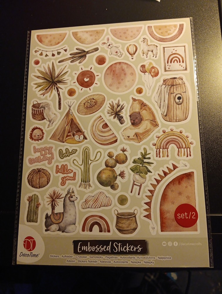 2X EMBOSSED STICKERS FOR SCRAPBOOKING 29×20 CM (Z538)