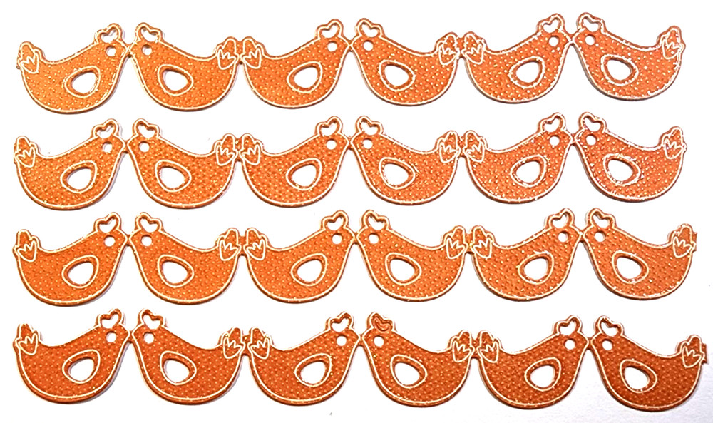 K&Company Orange Chicken Stickers 4pc Farm Animal Scrapbook Borders Easter