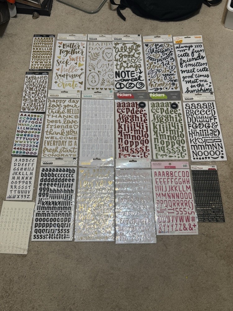 LOT Thickers /American Crafts /Puffy /Scrapbook Stickers Letters Various Brands