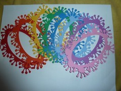 oval fireworks SCRAPBOOKING FRAMES SET of 8 3.5×5.5 in primary colors