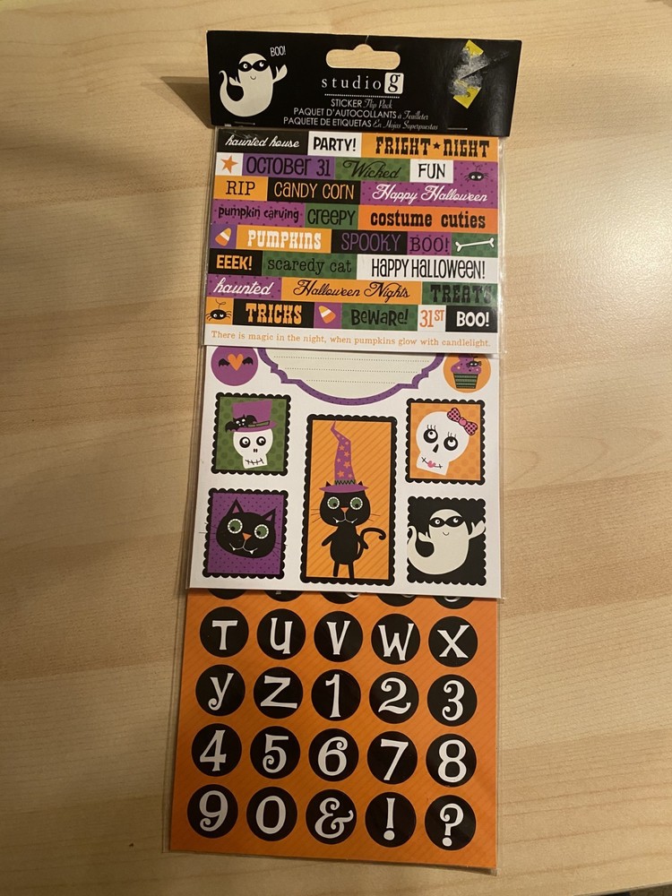Studio g Flip Pack Halloween Words Letters Numbers Stickers NEW