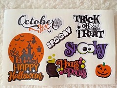 Scrapbooking Embellishment Halloween Witch Bats Ghost Pumpkin Stickers Sheet NEW