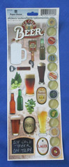 #14 NEW Lot-4 Sheets Beer Lager Stickers Cardmaking Scrapbook Crafts DIY