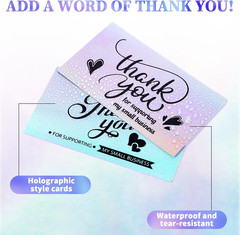 1120Pcs Thank You Stickers and Cards Set for Supporting My Small Holographic