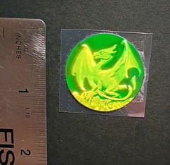 Vintage Stickers 3D Holographic Dragon Sticker Polaroid VERY RARE HTF