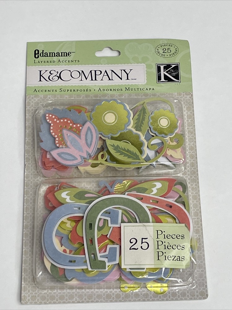 K&Company Edamame Layered Accents 25 piece Floral Butterfly Mix