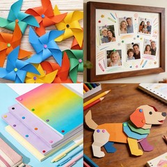 200 PCS Multicolor Mini Brads Split Pins Round Head 0.3×0.63 Inch 8x16mm
