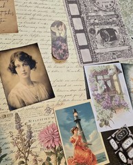 Junk Journal Kit Vintage Style Paper Stickers Tags Tickets Images Ephemera Craft