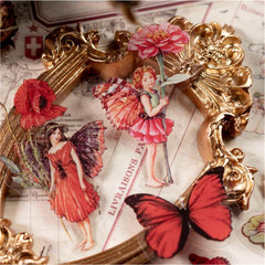 Vintage Flower Fairy Stickers 300Pcs Lot, 6 Packs Butterfly Fantasy Transpar…