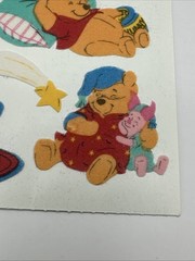 Vintage Disney Fuzzy Winnie The Pooh Piglet Stickers Sandylion – 1 Sheet NOP