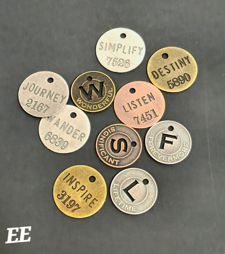 HUGE LETTERS WORDS TOKEN CHARMS TIM HOLTZ & MORE Antiqued SCRAPBOOK METAL CRAFTS