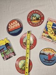 Lot Vintage Style Travel Stickers 7 New Matte 3M Peel Off Popular Destinations