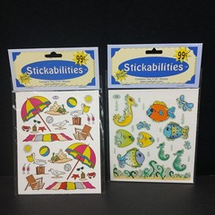 Stickabilities Lot of 2 sticker Packs Beach & Ocean Fish ~ Total of 4 Sheets NEW