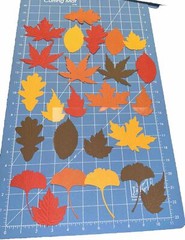 25 Of 28 MARTHA STEWART BROWN ORANGE RED Yellow LEAVES / Leaf DIE CUTS