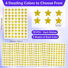 2100PCS Gold Foil Star Stickers 0.6″ Holographic Reward Stickers for Kids Behavi