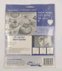 Royal Lace White Heart Paper Lace Doilies 6 Inches 18 Count