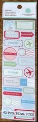 2 Shts Martha Stewart World Traveler Labels Passport Airplane Bon Voyage Airmail