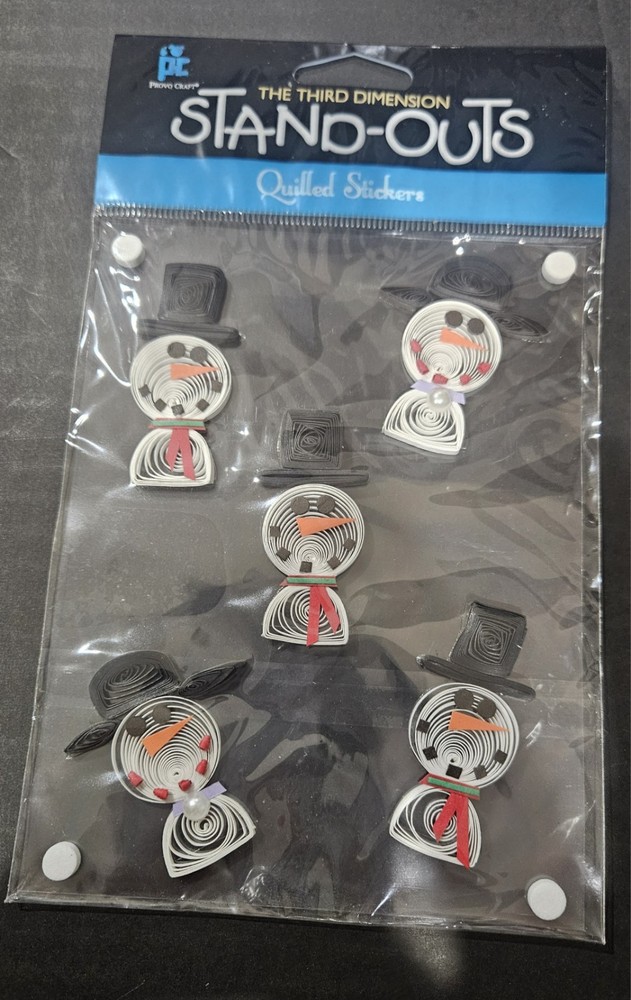 Provo Craft Third Dimension Stand-Outs Snowmen Pin Stickers Scrapbook Crafts