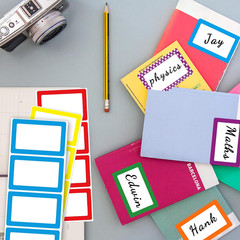 6 Classic Colors Name Tag Stickers,240Pcs Waterproof Stickers Name Tags 3 1/2 X