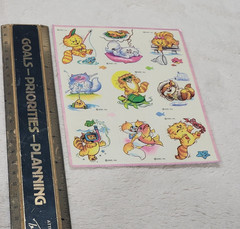 Vintage AGC Inc. American Greetings Cat And Fish Fishing 1 Stickers Sheet Kitten