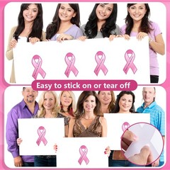 150 PCS Breast Cancer Ribbon Pink Awareness Cutouts Wooden Clips 24 Yards