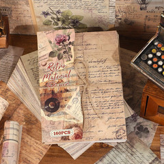 160 Sheets of Retro Manuscript Scrapbook Paper, Journaling Scrapbook Supplies Cr