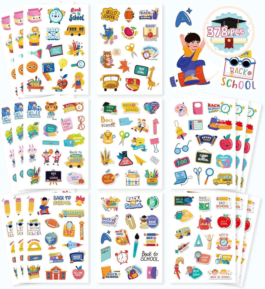 Welcome Back to School Stickers, 387PCS Teacher Motivational Stickers for Kids S