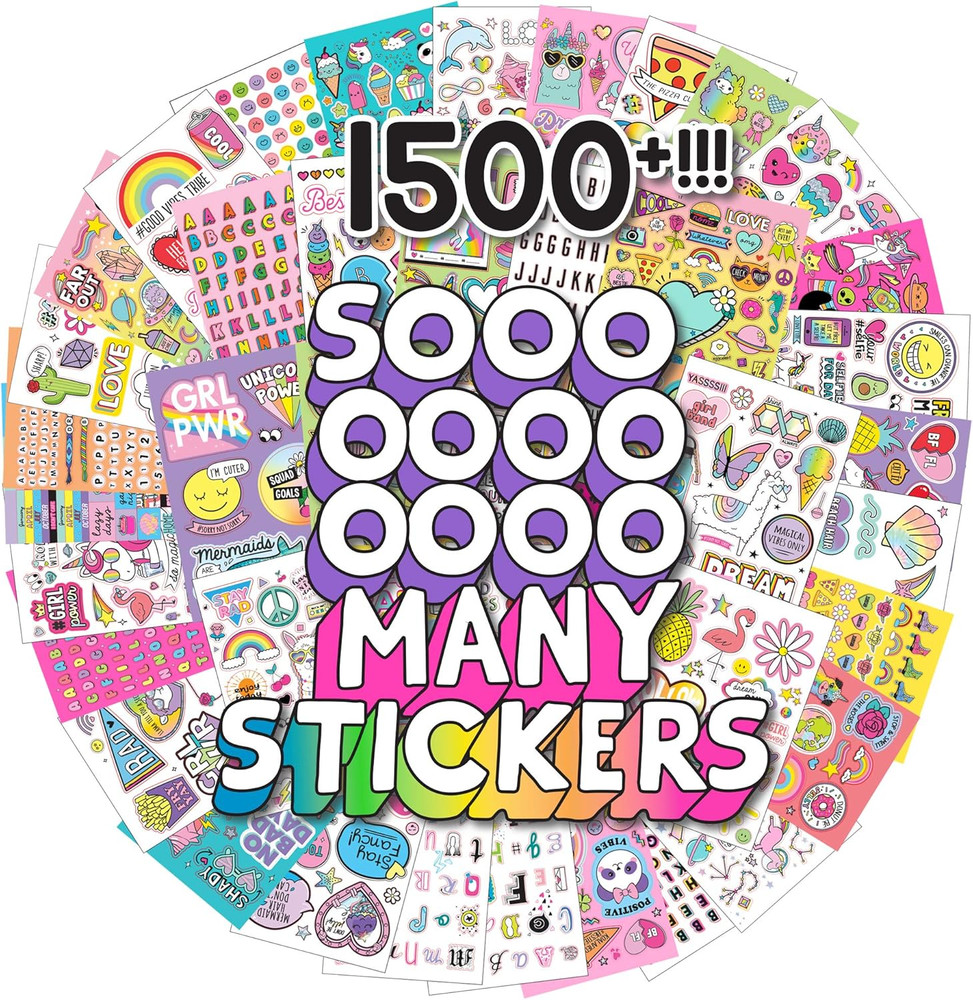 Sticker Book with Large and Small Sizes, Kids Stationary for Water Bottle, Noteb