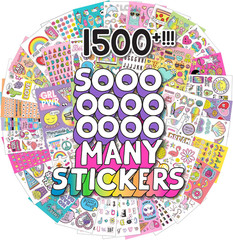Sticker Book with Large and Small Sizes, Kids Stationary for Water Bottle, Noteb