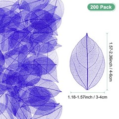 200-Pack Skeleton Leaves, Natural Rubber Leaves Vein[4-6cm, Purple]