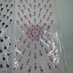 2 Crafter’s Square Black/Pink Jewel Rhinestone Starburst Gem Stickers