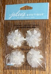 Very RARE Jolees Layered LACE FLOWERS Ribbons Burlap VINTAGE 3D Wedding Stickers