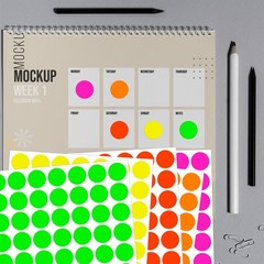 Dot Stickers 3/4 Inch Fluorescent Circle Sticker 1400pcs Round Writable Color…