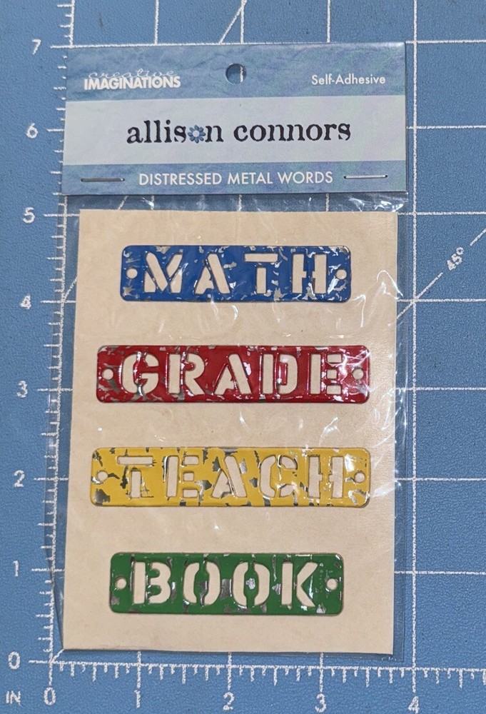 Creative Imaginations Distressed Metal Words Allison Connors – Math Grade Teach