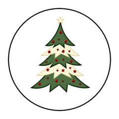 Christmas tree stickers, labels, tags, envelope seals