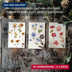 450 Pcs Flower Stickers for Scrapbook Supplies, Dried Pressed Flowers Scrapbook,